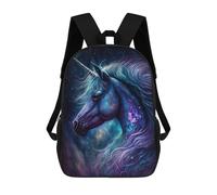 sinyumoney Galactic Unicorn Fantasy Art Print -2 Backpack School Bag Large School Backpack for Boys - Perfect for Travel, Work And Daily Use 17inch