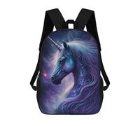 sinyumoney Galactic Unicorn Fantasy Art Print 3D Printed Children's School Backpack for Kids High Capacity Travel Rucksacks 17 Inch Book Bags Kids