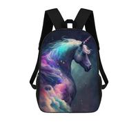 sinyumoney Galactic Unicorn Majesty Kids School Backpack School Bag 3D Printed School Bag for Boys Elementary And Middle School Students 17inch