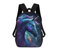 sinyumoney Galactic Unicorn Portrait Backpack Cartoon Plush Bag, 3D Backpack for Kids School Bag Birthday Gift Idea for Boys And Girls 17inch