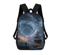 sinyumoney Galactic Voyage Ship in Space -1 Backpacks Kids 17inch School Backpack School Bag 3D Printed School Bag for Boys Elementary And Middle School Students