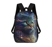 sinyumoney Galactic Whiskered Guardian -2 Backpack for School 3D Printed Boys Girls School BagChildren Bookbag Travel Rucksack 17inch