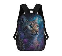 sinyumoney Galactic Wildcat Fantasy Backpack School Lightweight Airport College Students Back Pack for School/Work/Travel 17inch