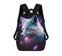 sinyumoney Galactic Wolf Art Print Backpack School Bag Fashion Stationery Backpack Waterproof Casual Daypacks- Perfect for Travel, Work And Daily Use 17inch