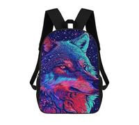 sinyumoney Galactic Wolf Art Print School Bags Fashion Stationery Backpack Waterproof Casual Daypacks for Men, Women & Teenage Boys 17inch