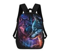 sinyumoney Galactic Wolf Duo -2 School Bag 3D Printed Backpacks Fashion Kids School Backpack Boys Rucksacks for Boys Middle School Students 17inch