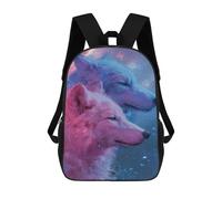 sinyumoney Galactic Wolf Duo Backpack School Bag Lightweight Casual Daypack School Backpacks for Teenage Girls Boys Women Men 17inch