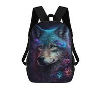 sinyumoney Galactic Wolf Fantasy Art Children's Backpacks School Backpack 3D Printed for Kids Travel Rucksacks Book Bags Kids 17inch School Bag