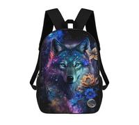 sinyumoney Galactic Wolf Fantasy Art Print -4 School Backpack Lightweight Schoolbag Dayback Bookbag College for Camping Outdoor Adventures And Daily Travel 17inch