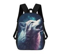 sinyumoney Galactic Wolf Howl -1 Children's Backpacks School Backpack 3D Printed Backpack for Kids Travel Rucksacks Book Bags Kids School Bag 17inch