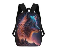 sinyumoney Galactic Wolf Majesty -1 Rucksacks 3D Printed Children Backpacks Fashion Casual Daypack Cute Travel Bags Outdoor Casual Daypack for Boy And Girl 17inch