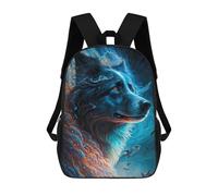 sinyumoney Galactic Wolf Majesty Backpacks Kids Student Schoolbag,3D Printed Backpacks,Elementary And Middle School Students Backpacks for Boys Girls 17inch