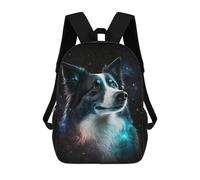 sinyumoney Galactic Wolf Portrait -12 Children's 17 Inch School Backpack 3D Printed Cool Knapsack for Kids Travel Rucksacks Book Bags Kids School Bag