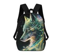 sinyumoney Galactic Wolf Portrait -13 Rucksack School Secondary High School College Backpack Travel for Teenage Girls Boys Women Men 17inch