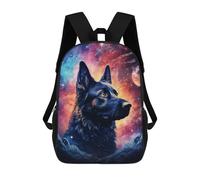 sinyumoney Galactic Wolf Portrait -18 Print Children's Backpack School Bag for Adult And Kids Travel Daypack 17inch
