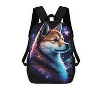 sinyumoney Galactic Wolf Portrait -2 Backpack School Bag Large School Backpack for Boys - Perfect for Travel, Work And Daily Use 17inch