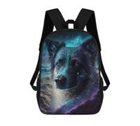 sinyumoney Galactic Wolf Portrait -34 Backpack School Computer Rucksack for School/Work/Travel- Perfect for Travel, Work And Daily Use 17inch
