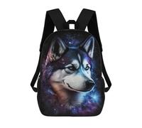 sinyumoney Galactic Wolf Portrait-38 17inch School Bag 3D Printed Children's School Backpack Casual Fashion Travel Backpacks for Kids School Students