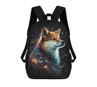 sinyumoney Galactic Wolf Portrait -38 Backpack School Bag Water Resistant School Bag Business Backpack for Boys/Girls/Teenagers 17inch
