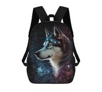 sinyumoney Galactic Wolf Portrait -42 Children's 17 Inch School Backpack 3D Printed Anime Movies for Kids Travel Rucksacks Book Bags Kids School Bag