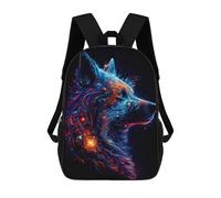 sinyumoney Galactic Wolf Portrait -5 School Bags High Secondary School Bags Casual Backpack for Men/Women 17inch