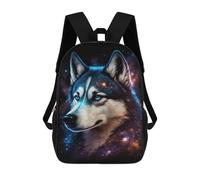 sinyumoney Galactic Wolf Portrait-7 School Backpack 3D Printed Children's 17inch Backpacks Bag Bookbag for Kids Boy Girl Book Bags Kids School Bag Travel Rucksacks