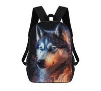sinyumoney Galactic Wolf with Fiery Mane Rucksack Business Laptop Rucksack Bag Unisex Casual Daypack for Girls Boys Teenage 17inch