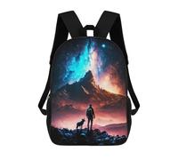 sinyumoney Galactic Wonder Landscape 3D Printed School Backpack Casual Children's Backpacks 3D Printed School Bag for Boys Elementary And Middle 17inch