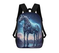sinyumoney Galactic Zebra A Cosmic Wonder -1 School Bag 3D Printed Backpacks Fashion Kids School Backpack Boys Rucksacks for Boys Middle School Students 17inch