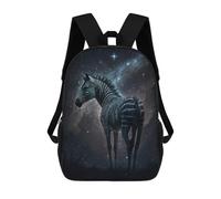 sinyumoney Galactic Zebra Majesty Children's School Backpack Fashion Casual 17inch 3D Printed School Bags Boy School Backpack Large Backpack