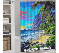 sinyumoney Galapagos Islands Nature's Paradise Shower Curtains Mould Proof with Hooks Waterproof Fabric Shower Curtain with Hooks Bathtub 64.17x70.87Inch（163x180cm）