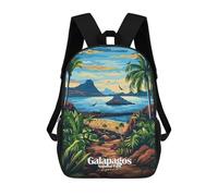 sinyumoney Galapagos National Park Ecuador Illustration Backpack School Bag Travel College Rucksack Backpacks for Men, Women & Teenage Boys 17inch