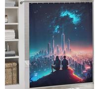 sinyumoney Galaxy Astral Lovers Shower Curtain for Bathroom Daily Household Stylish Washable Shower Curtains Mould Proof for Bathroom Bathtub Apartment Decor 69.69x70.87Inch（177x180cm）