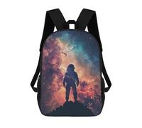 sinyumoney Galaxy Astro Silhouette School Backpack 3D Printed Children's 17inch Backpacks Bag Bookbag for Kids Boy Girl Book Bags Kids School Bag Travel Rucksacks