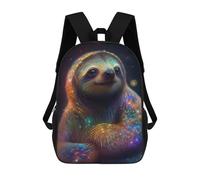 sinyumoney Galaxy Baby Sloth Animal Backpacks Kids School Backpack School Bag 3D Printed School Bag for Boys Elementary And Middle School Students 17inch