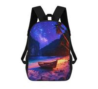 sinyumoney Galaxy Beach Night Scene Rucksack School Secondary High School College Backpack Travel for Campus Outdoor Travel Sports 17inch