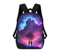 sinyumoney Galaxy Couple Nebula Backpack School Bag Large Water Resistant Laptop Backpack for School/Work/Travel 17inch