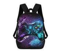 sinyumoney Galaxy Gaming Controller Art Print 17 Inch Backpacks Kids Schoolbag,3D Printed Elementary And Middle School Students Backpacks for Boys Girls