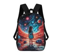 sinyumoney Galaxy Girl Fantasy Backpack, Children's Backpack, Student School Bag Bookbag Rucksack, 3D Printed School Bag for Boys Girls 17inch