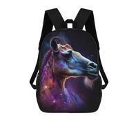 sinyumoney Galaxy Horse Head Art Print Rucksack Rucksack Casual Daypacks School Work Travel Bag for Men, Women & Teenage Boys 17inch