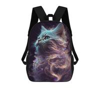 sinyumoney Galaxy Kitten White Cat Rucksack Large Lightweight Casual Backpack for Campus Outdoor Travel Sports 17inch