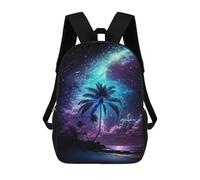 sinyumoney Galaxy Palm Beach Night School Bags Lightweight Schoolbag Dayback Bookbag College for Boys/Girls/Teenagers 17inch