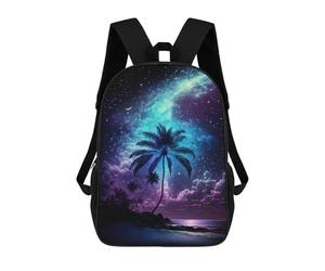 sinyumoney Galaxy Palm Beach Night School Bags Lightweight Schoolbag Dayback Bookbag College for Boys/Girls/Teenagers 17inch