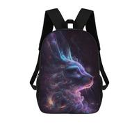 sinyumoney Galaxy Rabbit Animal Children's Backpacks School 3D Printed Bag Bookbag for Kids Travel Rucksacks Boy Girl Book Bags Kids School Bag 17inch