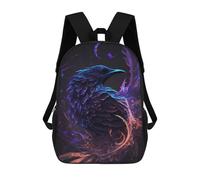 sinyumoney Galaxy Raven Crow Bird 3D Printed Children's School Backpack for Kids High Capacity Travel Rucksacks Book Bags Kids School Bag Back Pack 17inch