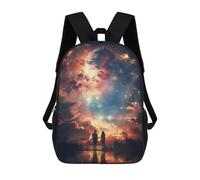 sinyumoney Galaxy Sunset Backpacks Kids School Backpack School Bag 3D Printed School Bag for Boys Elementary And Middle School Students 17inch