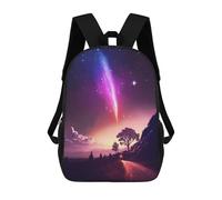 sinyumoney Galaxy Train Landscape Children's School Backpack Fashion Casual 17inch 3D Printed School Bags Boy School Backpack Large Backpack