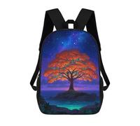 sinyumoney Galaxy Tree Ocean Night Backpacks 3D Printed 17inch Kids School Backpack Outdoor Casual Daypack Casual Travel Bags for Middle School Students