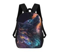 sinyumoney Galaxy Wolf Animal Children’s Backpack Girls Boys, 17 Inch Rucksack Bag, Daypack, Primary School, Perfect for Back to Kids