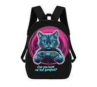 sinyumoney Gamer Cat Gaming Gamepad Rucksack Computer Rucksack for School/Work/Travel for Camping Outdoor Adventures And Daily Travel 17inch